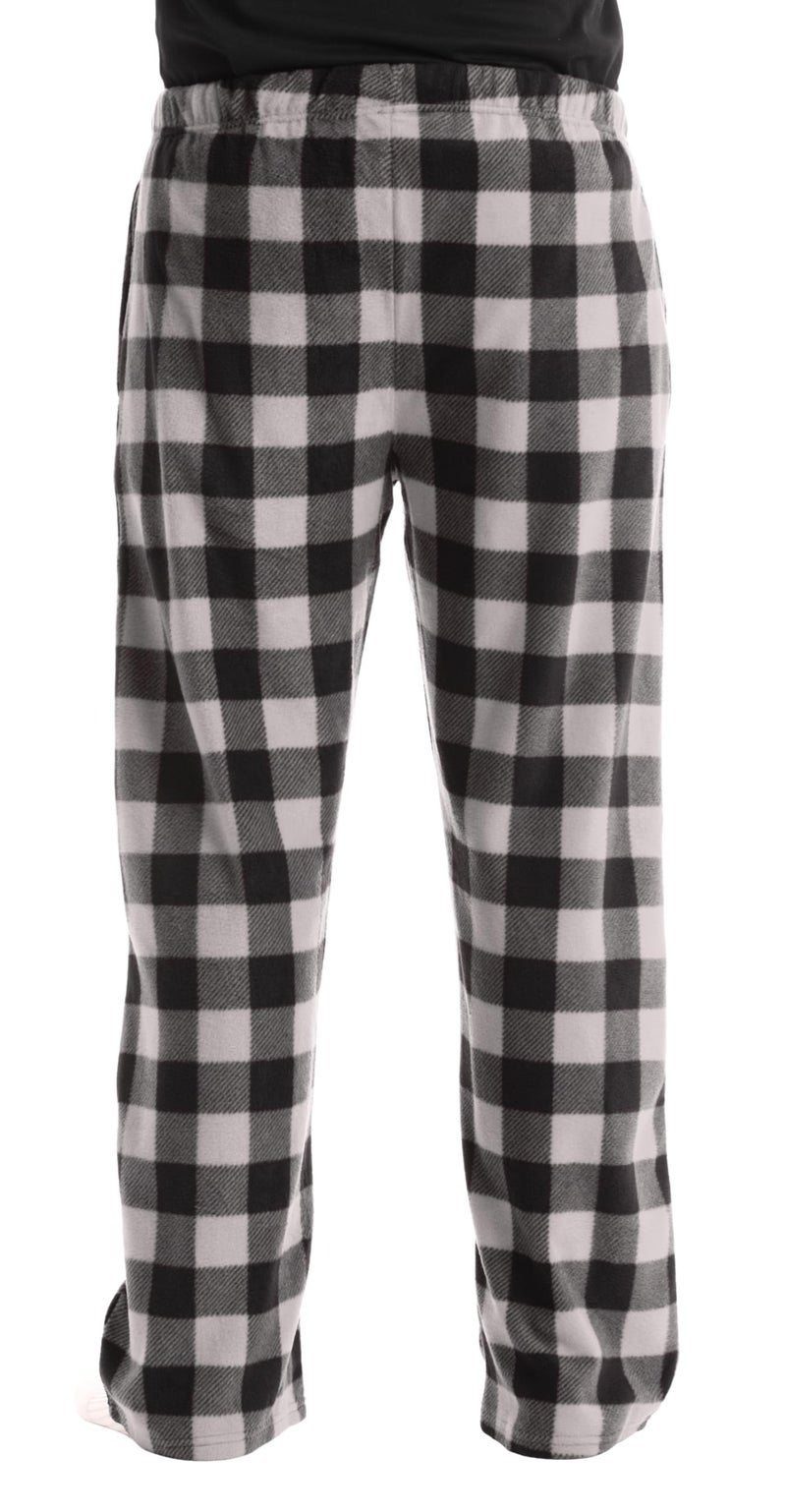 #FollowMe 45902-1B-S Polar Fleece Pajama Pants for Men/Sleepwear/PJs, White Buffalo Plaid, Small - Image 1
